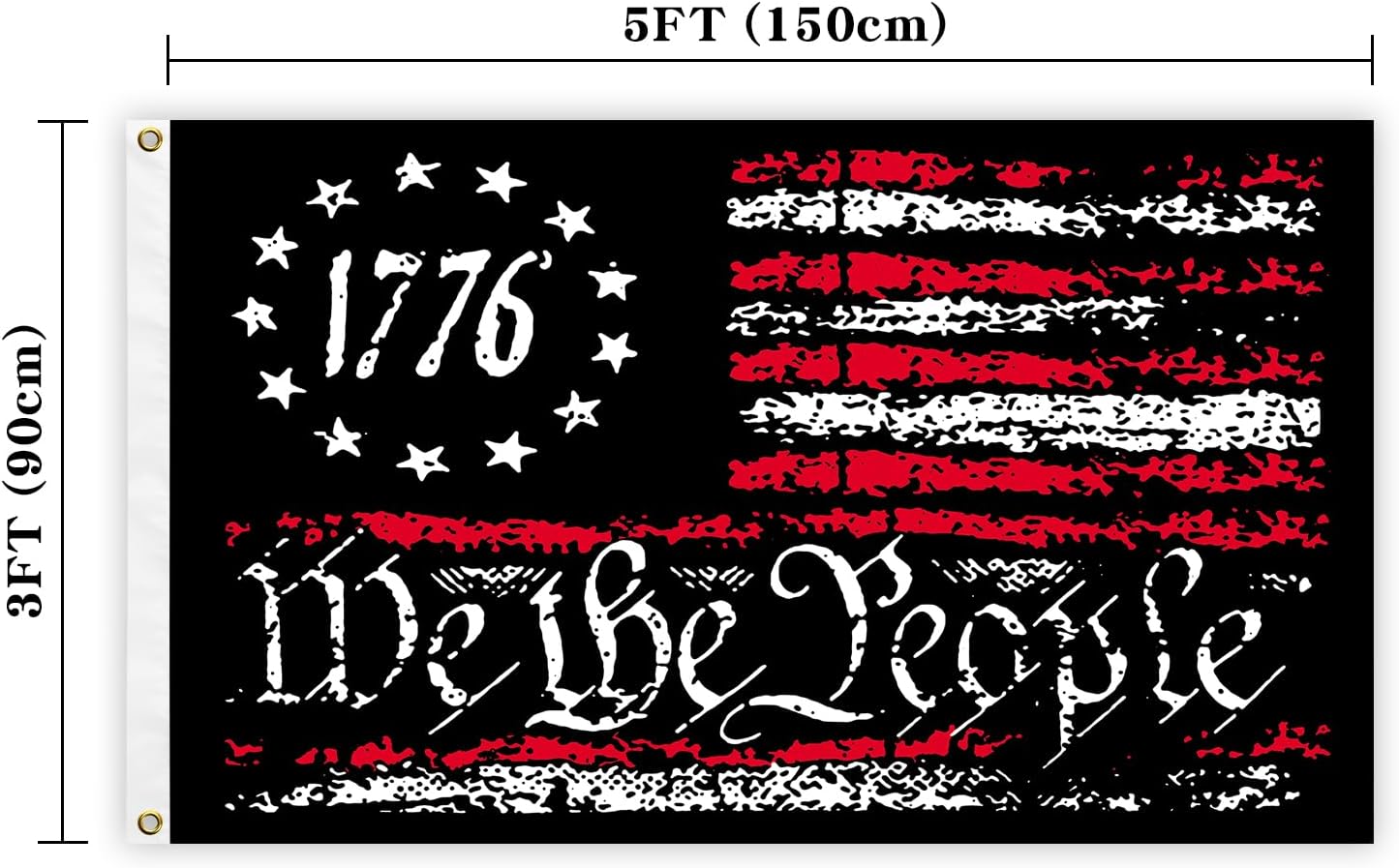 Bandera patriótica 1776-2026 para Día Caídos 3x5
