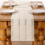 Mantel tejido boho para mesa 36 pulg color ivory algodón lino
