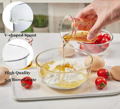 Taza medidora vidrio borosilicato 150ml 5oz set 2