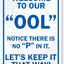 Cartel metal piscina 18x12pulg texto inglés azul blanco