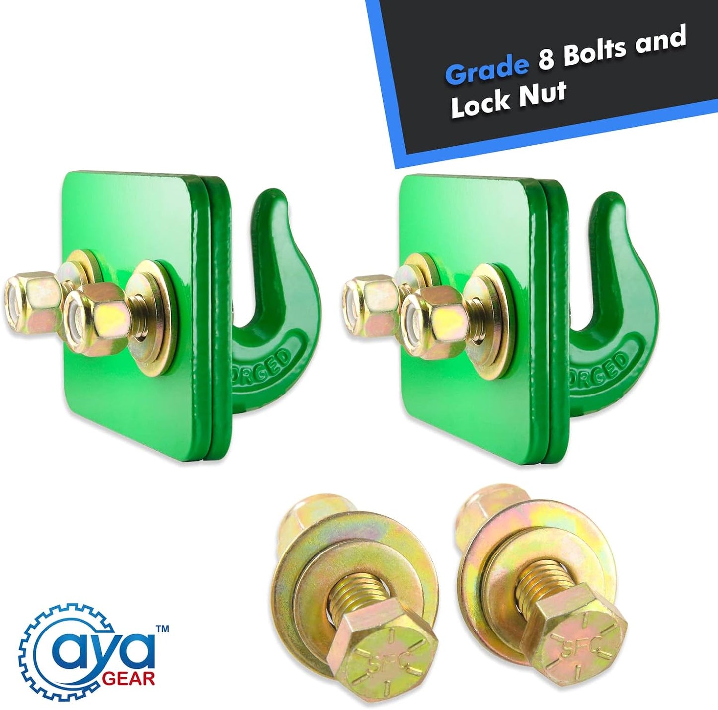 2 Ganchos 3/8pulg Acero Forjado Grado 70 Camión RV UTV
