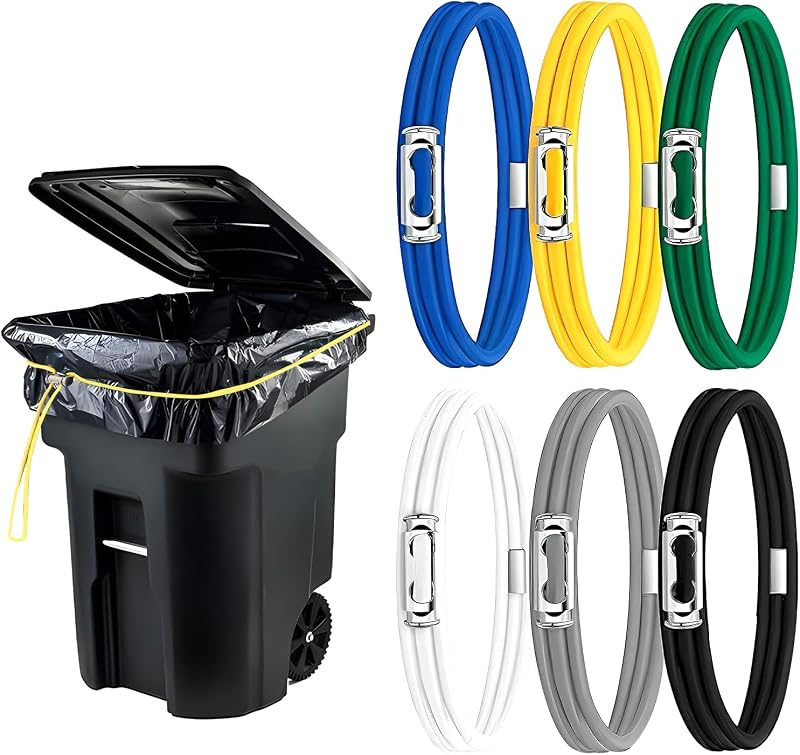 6 Bandas Goma para Cubos Basura 40-96gal Multifunción