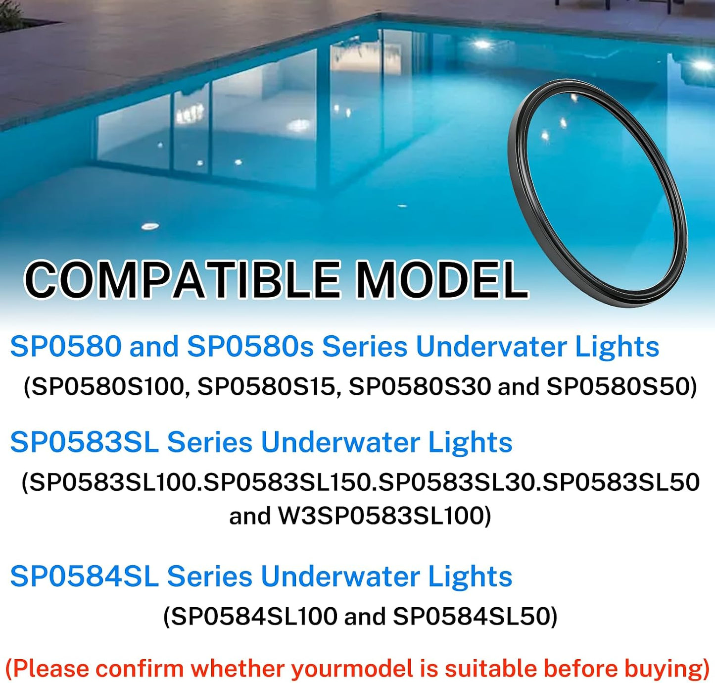 2 Juntas luz piscina Hayward SP0580 7 3/4"