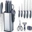Set 10 Cuchillos Acero Inox con Bloque Gris Espacio Compacto