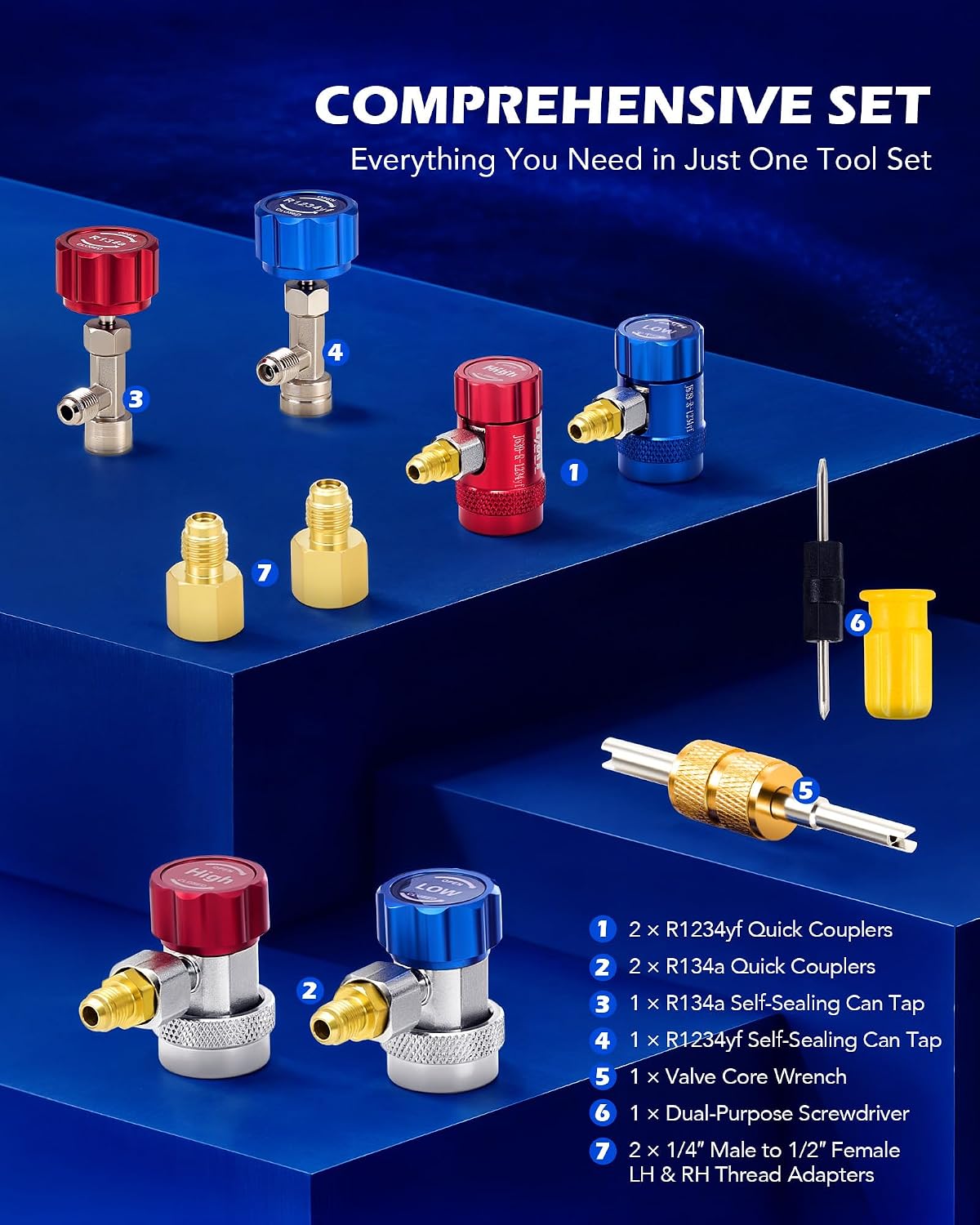 Set medidores AC 3 vías para refrigerantes R1234yf R134a