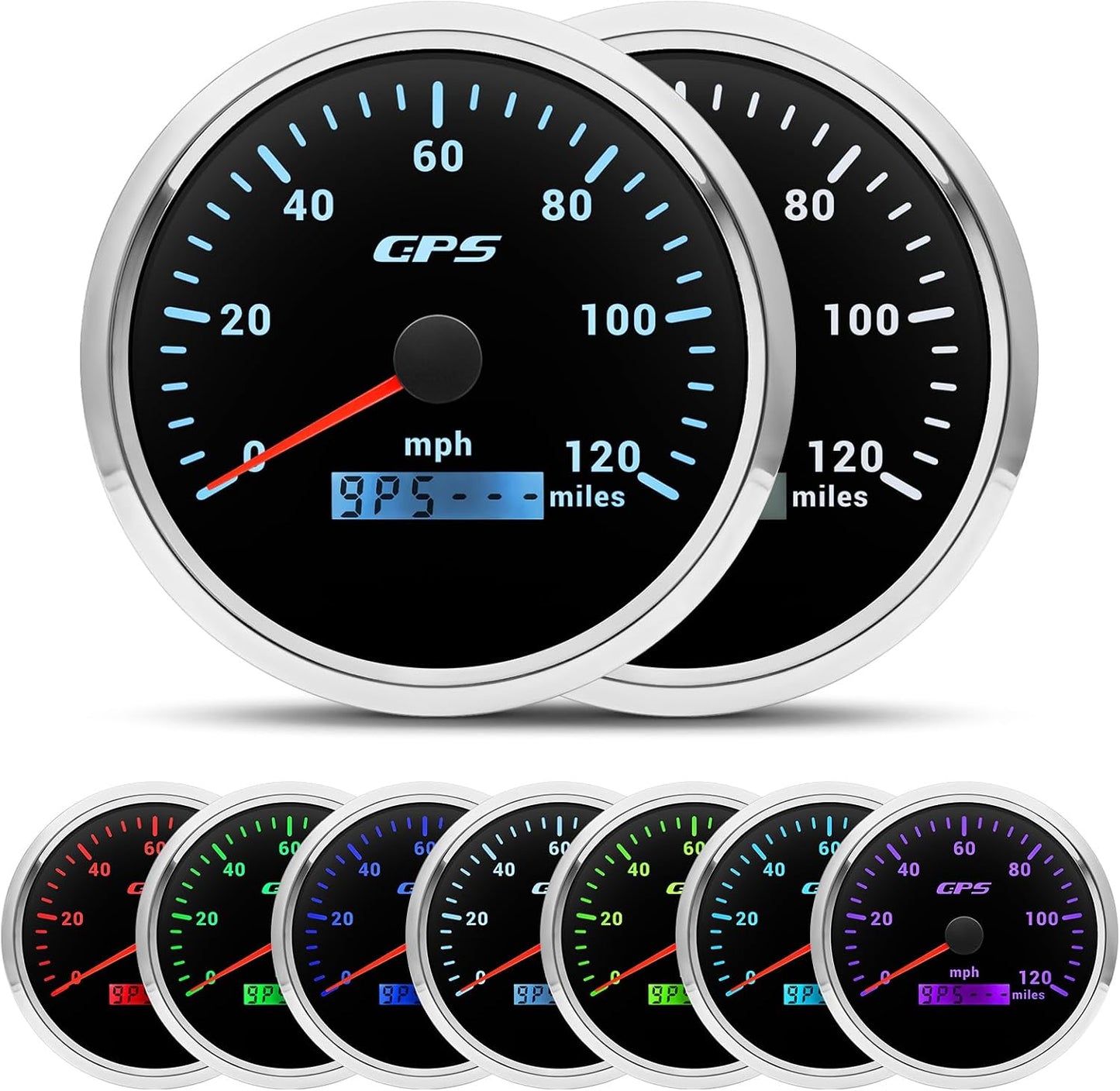 Velocímetro GPS 110mm 120MPH 7 colores para embarcación