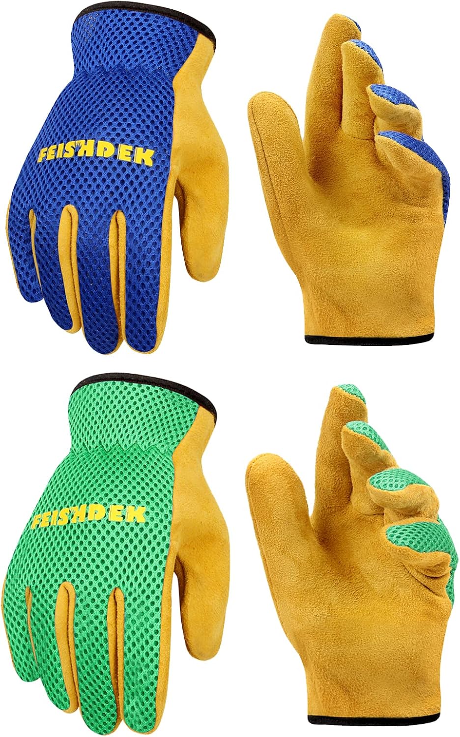 Guantes jardinería cuero niños transpirables 2-12 años