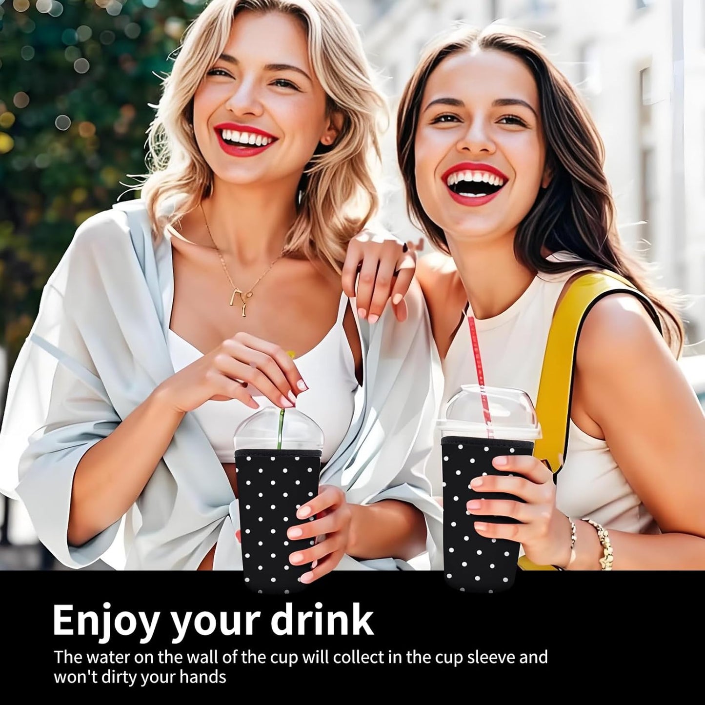 3 Pzas Funda Neopreno para Vasos Café Frío y Caliente 16-32oz Negro