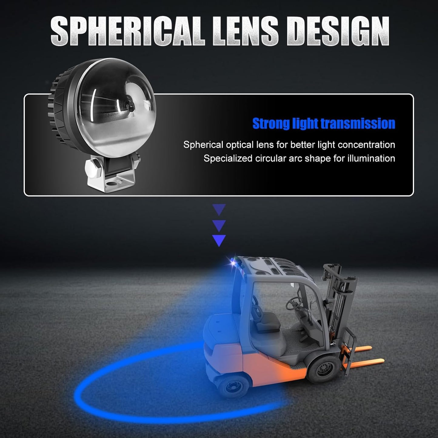 Carretilla elevadora con luz led azul 30w 10-110v