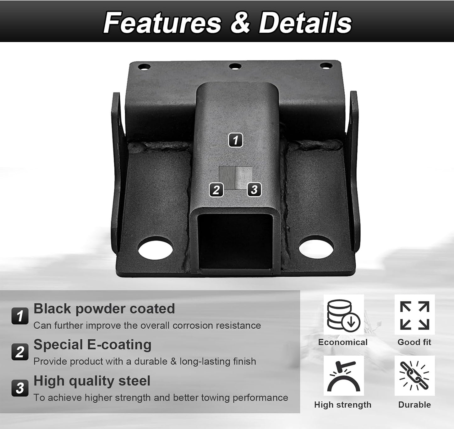 Enganche remolque trasero 2pulg comp Kawasaki Mule SX