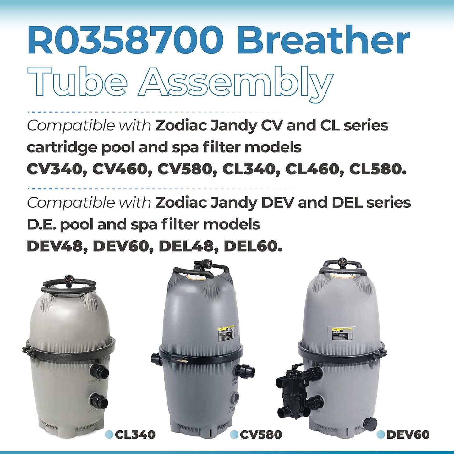 Repuesto kit tubo respiración filtros Zodiac Jandy D.E.