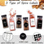 48 Tarros Especias Vidrio 4oz Tapas Negro con Etiquetas