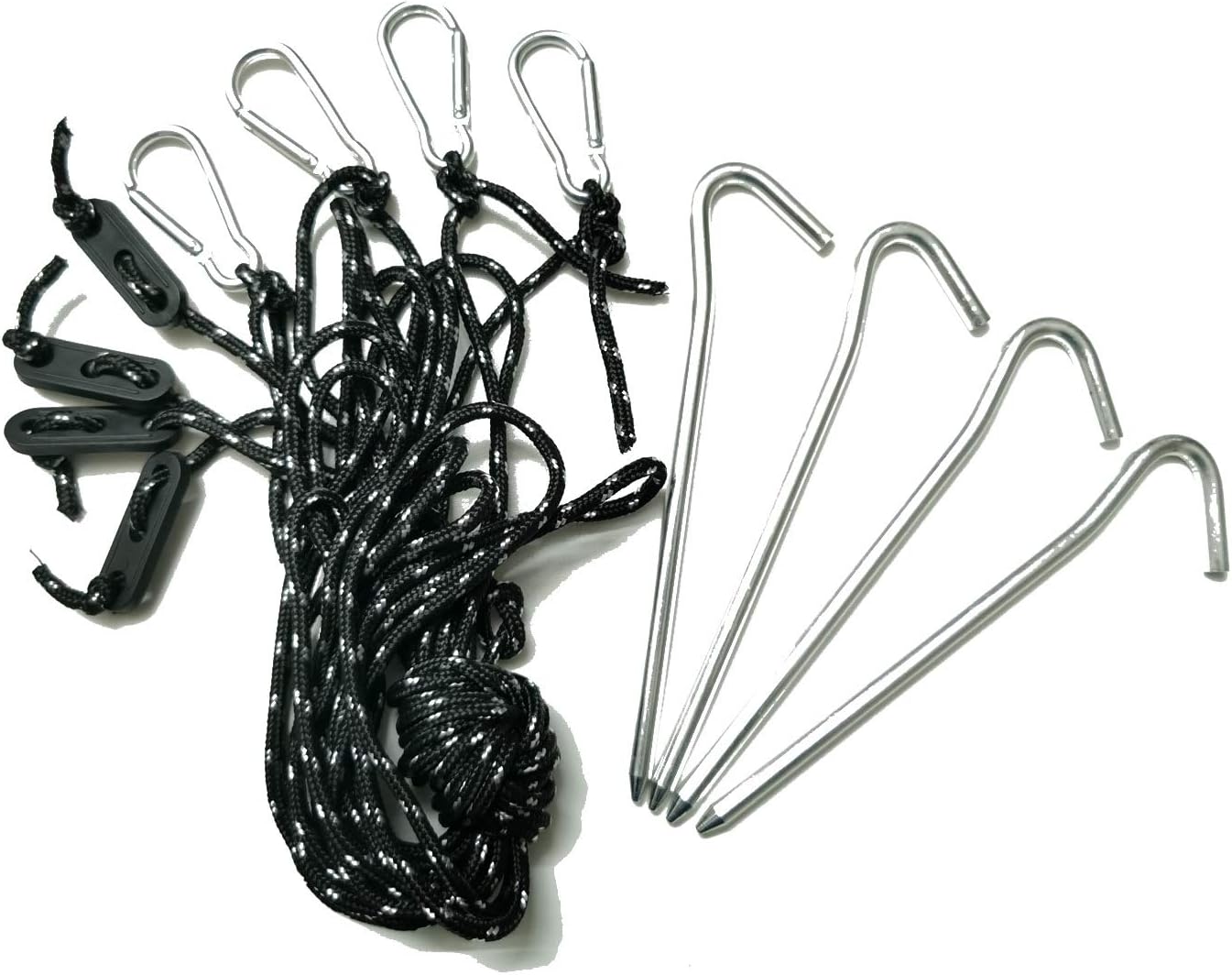 8 Correas y estacas aluminio para tienda camping Navidad