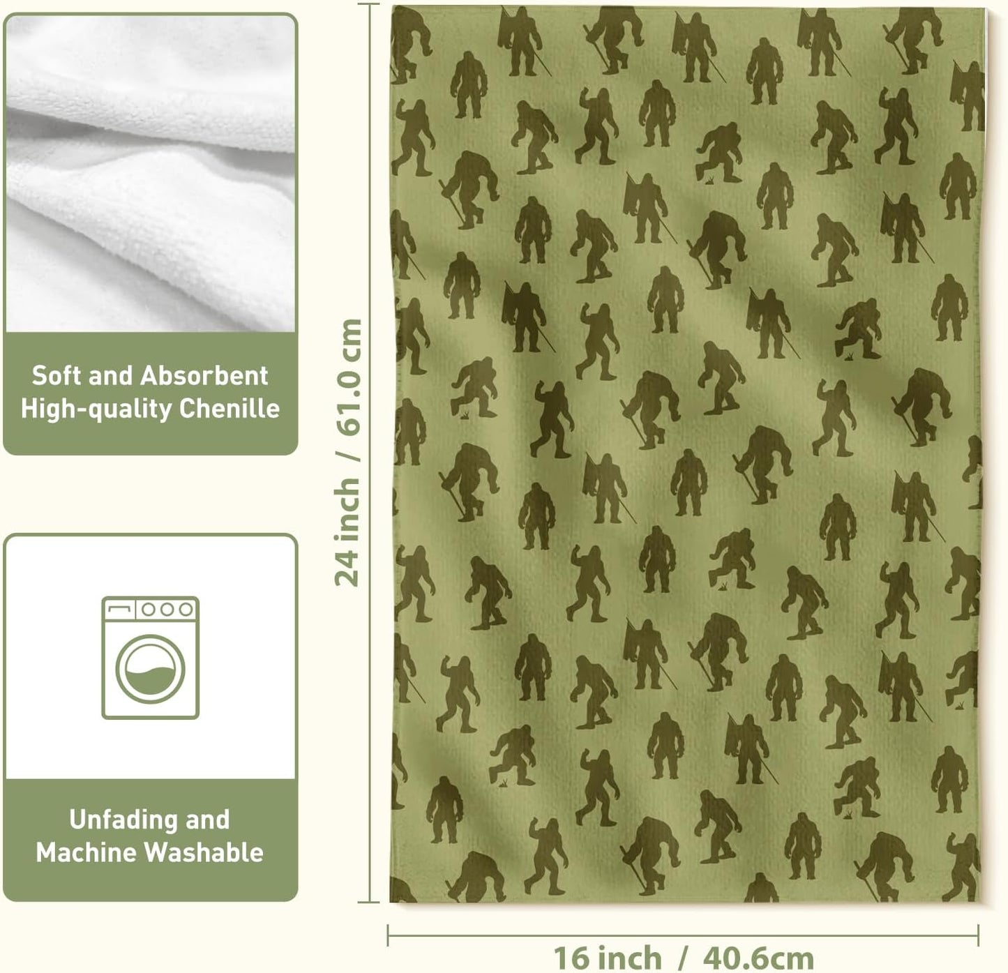 Toallas decorativas de Bigfoot para baño y hogar, regalo divertido para hombres y mujeres
