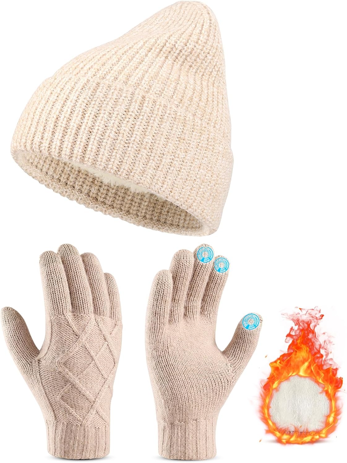 Gorro invierno forro polar con pantalla táctil mujer