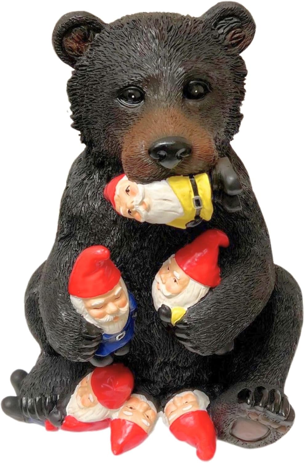 Estatua gnomos traviesos oso negro 14.5pulg resina