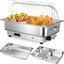 Set Chafer 9QT Acero Inox con Tapa Transparente Control Temperatura
