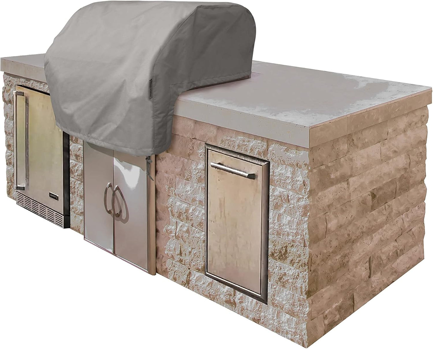 Funda parrilla empotrada poliéster 42x28x14 gris ripstop