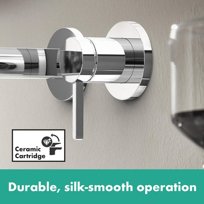 Grifo lavabo pared 1.2 GPM níquel cepillado