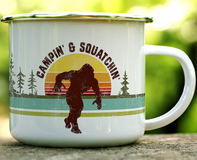 Taza esmaltada para acampar 16oz regalo campamento