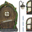 Puertas de hadas para árboles con lámpara decoración