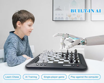 Tablero ajedrez electrónico magnético LED niños adultos