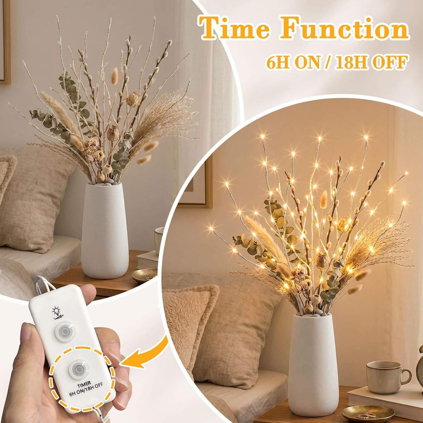 Luces abedul blanco enchufe sauce 30" 60LT interior exterior