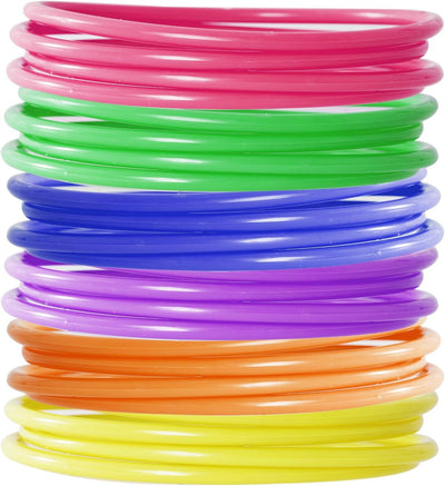 Juego 24 Pzas Anillos Plástico 5.5pulg para Niños y Adultos