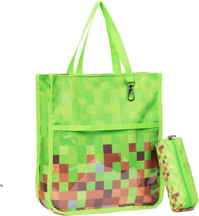 Bolsas mano niños con estuche lápices cremallera verde