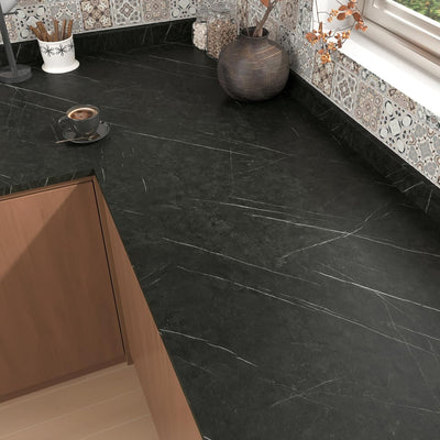 Papel tapiz mármol gris oscuro adhesivo para cocina y baño