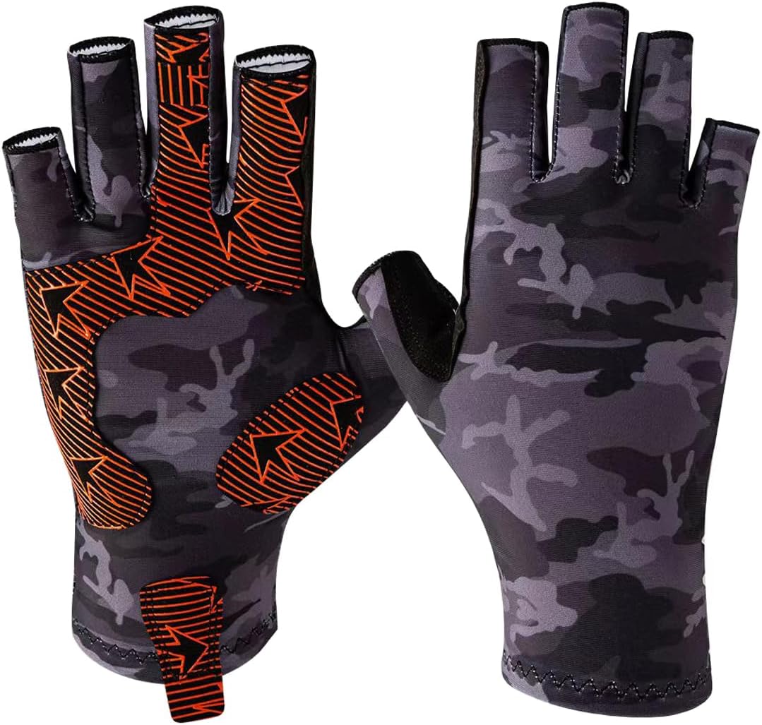 Guantes pesca silicona antideslizantes UV para navegación