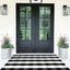 Alfombra puerta delantera 35.4x59 negra y blanca bienvenida