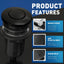 Kit interruptor aire basura fregadero acero inox negro