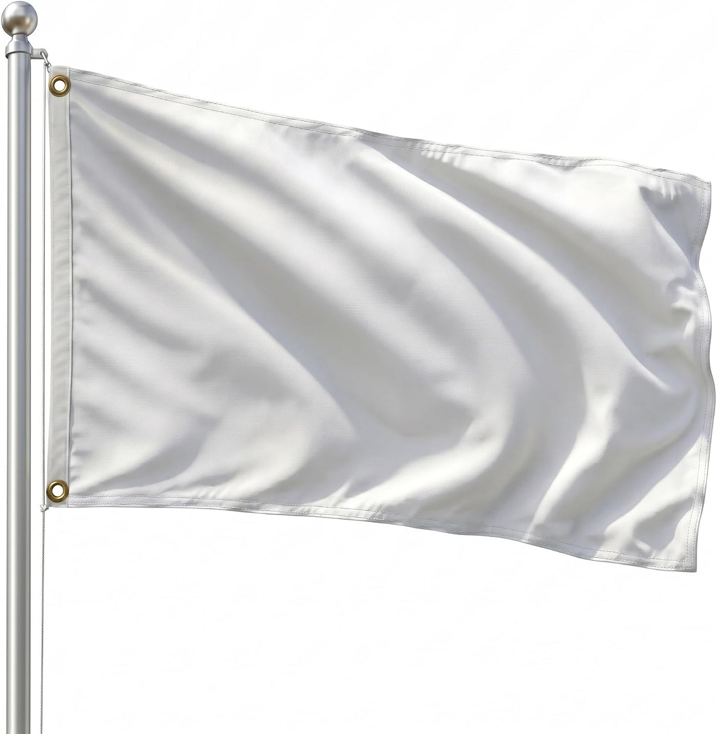 Bandera blanca 2x3pies poliéster resistente UV