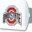 Cubierta enganche Ohio State U blanca emblema metal cromo