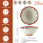 Set 4 Cuencos Ramen 8pulg con Cuchara 38oz Microondas