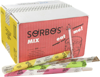 Pajitas comestibles sabor chocolate limón lima fresa 7.4pulg 200uds