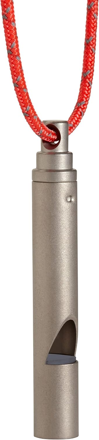 Silbato titanio supervivencia 100dB ultraligero con cordón
