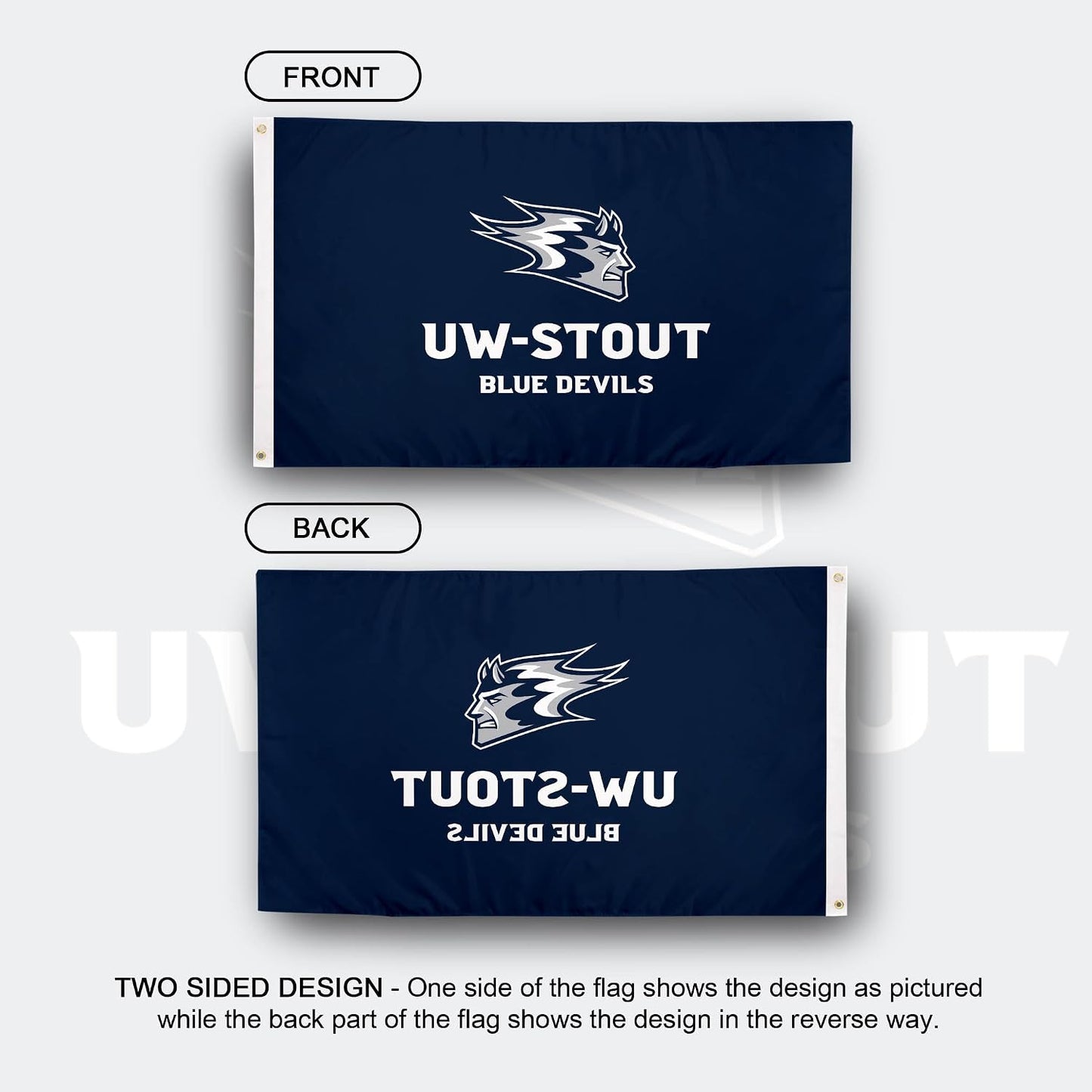 Bandera UW Stout 3x5ft tela poliéster interiores exteriores