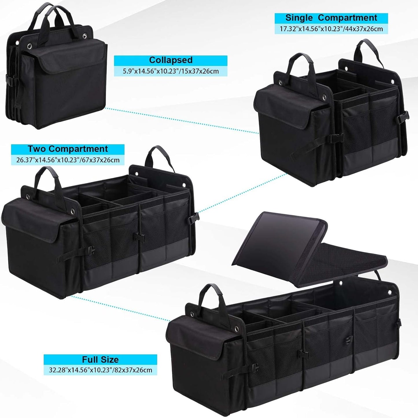Organiz. maletero SUV con bolsa refrigeradora plegable