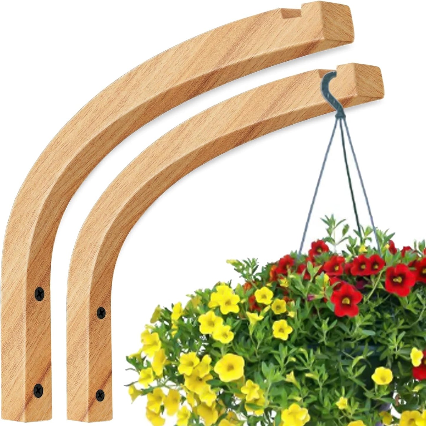 Colgador madera para plantas 2uds 8.7pulg ganchos cestas