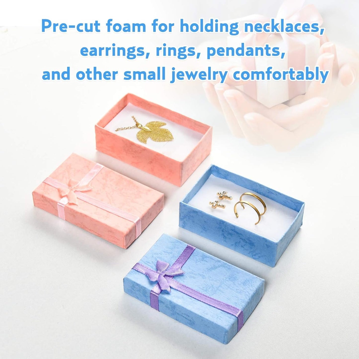 Set 24 Cajas Regalo Joyería Anillos Aretes Collares 3.2x2"