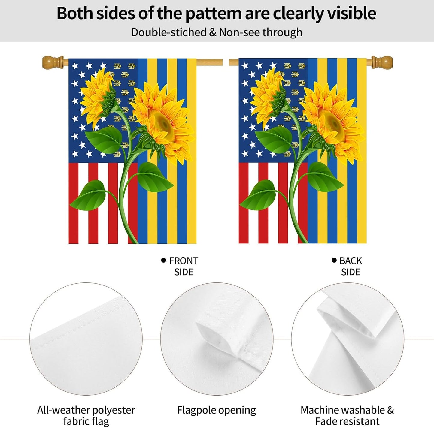 Bandera jardín Amo a Ucrania 71x101cm resistente decoloración