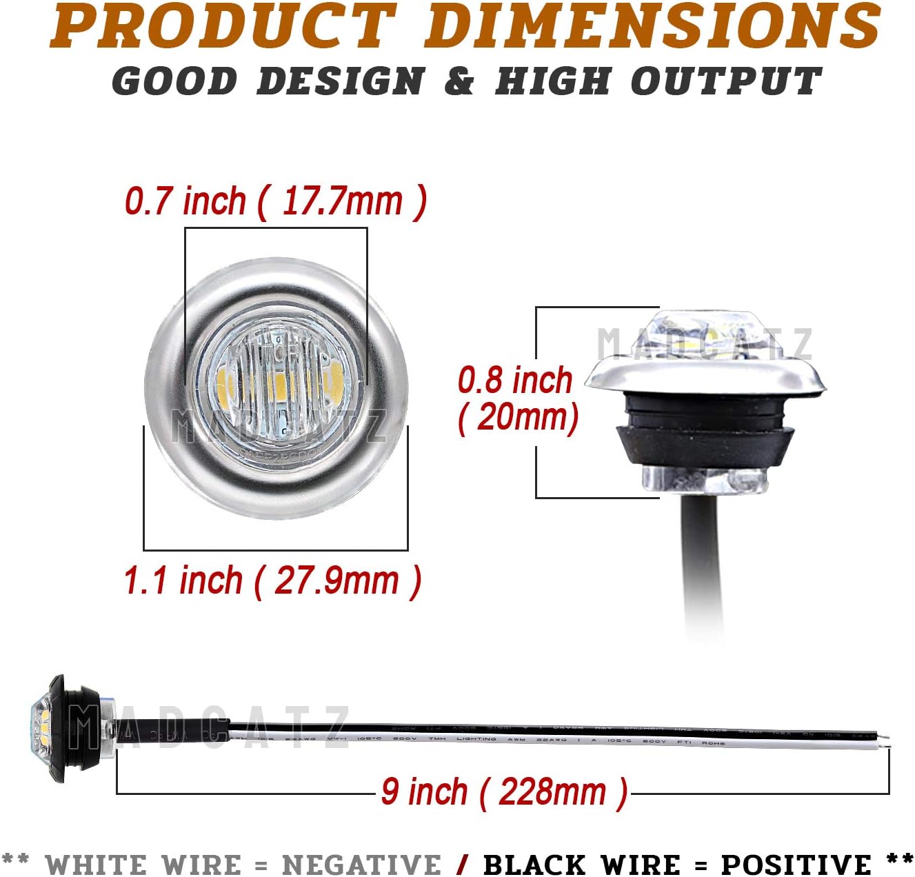 Lente ámbar 3 luces LED señal giro 12V