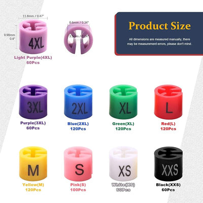 Marcadores percha codificados colores set 820 pzas