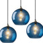 3 Luces Colgantes Vidrio Transparente Azul para Cocina Comedor