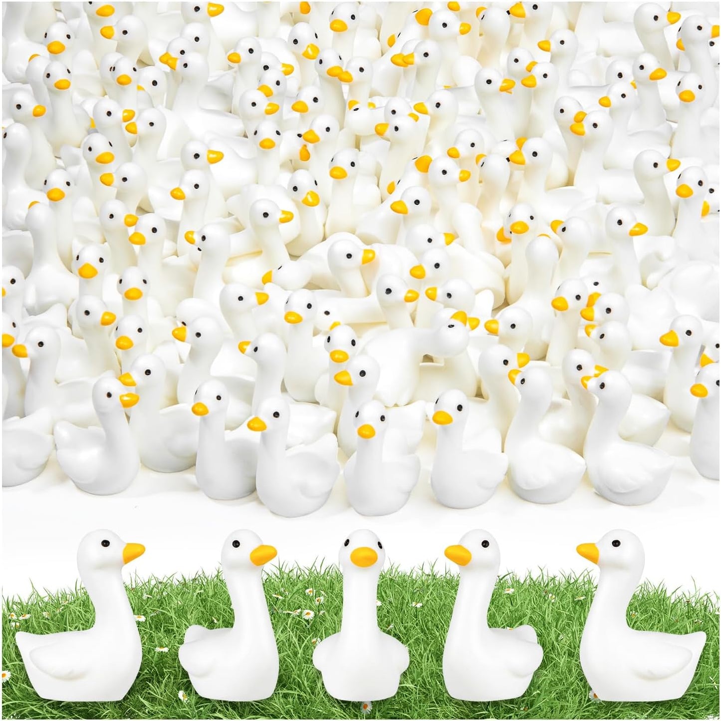 90 Pzas Mini Gansos Resina para Manualidades Jardín