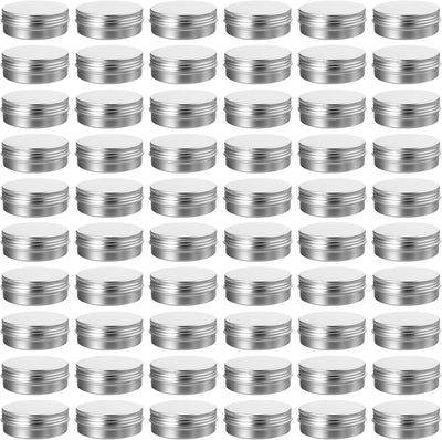 60 Latas Metal 2oz con Tapa Rosca para Lociones y Bálsamos