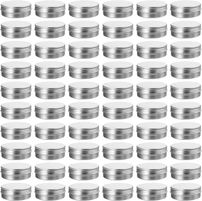 60 Latas Metal 2oz con Tapa Rosca para Lociones y Bálsamos