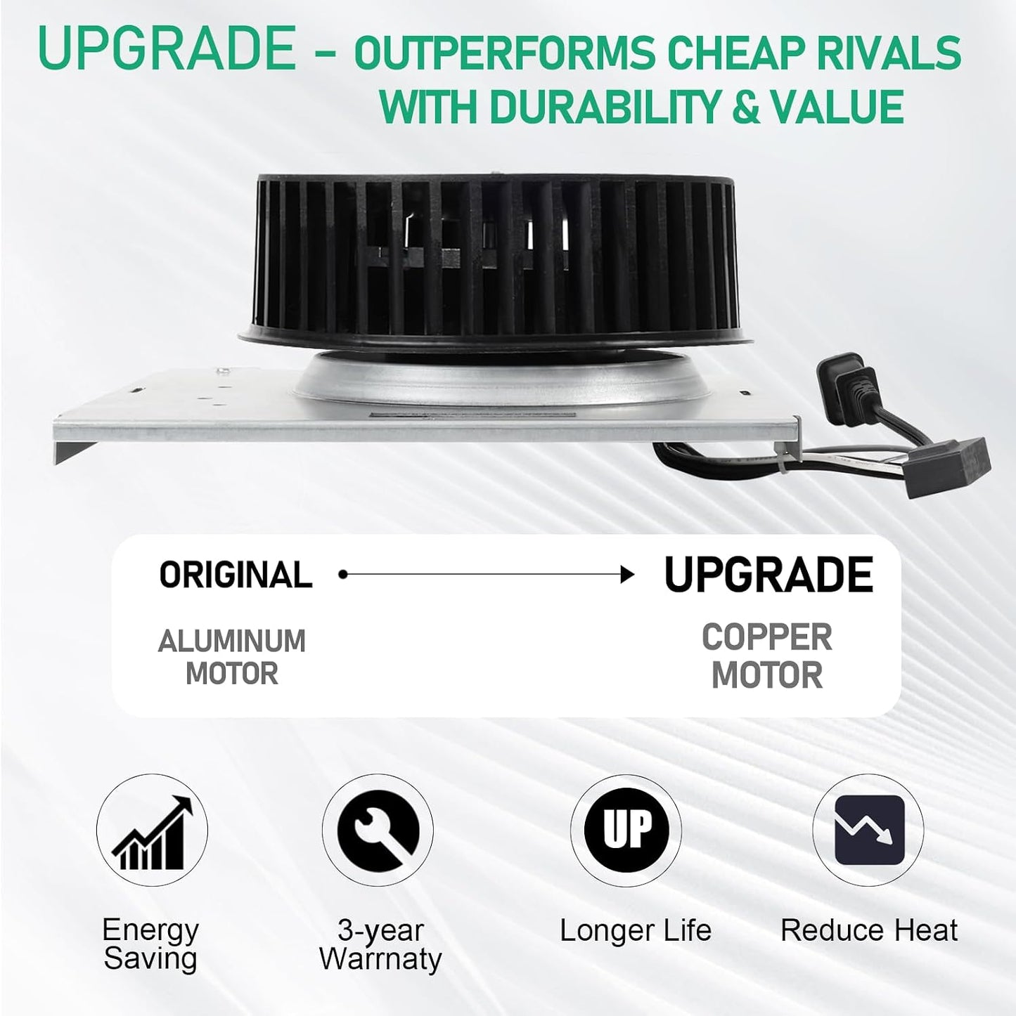 Ventilador motor modelo 750 comp Broan Nutone 9x9 3.5 sones
